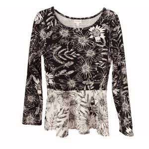 LuLaRoe Georgia black & white floral top